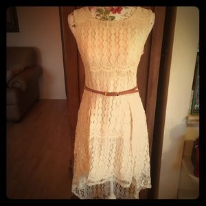 Beige crochet style dress